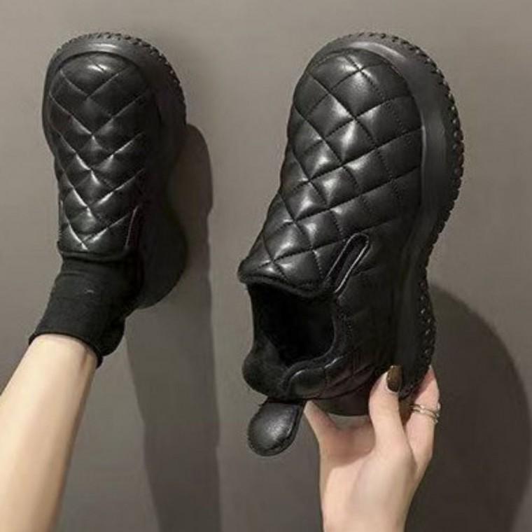 기모신발 겨울 따뜻한 패딩운동화 여자 단화 슬립온
