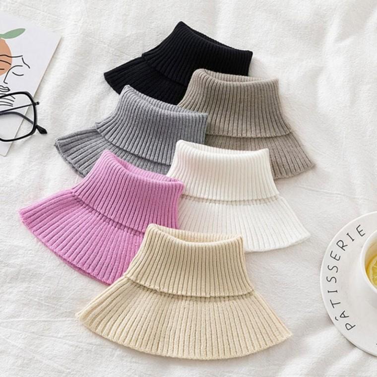 여자 터틀넥 공갈 목폴라 레이어드 니트 겨울 페이크