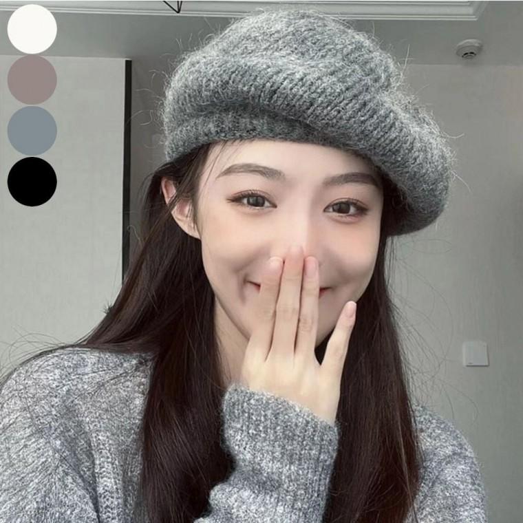 러블리 겨울 니트 여자 베레모 화가모자 빵모자