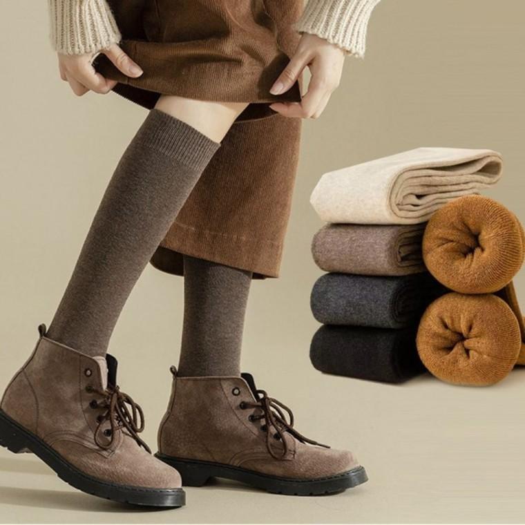 HL] 니삭스 레그워머 니트 기모 여자 겨울 골지