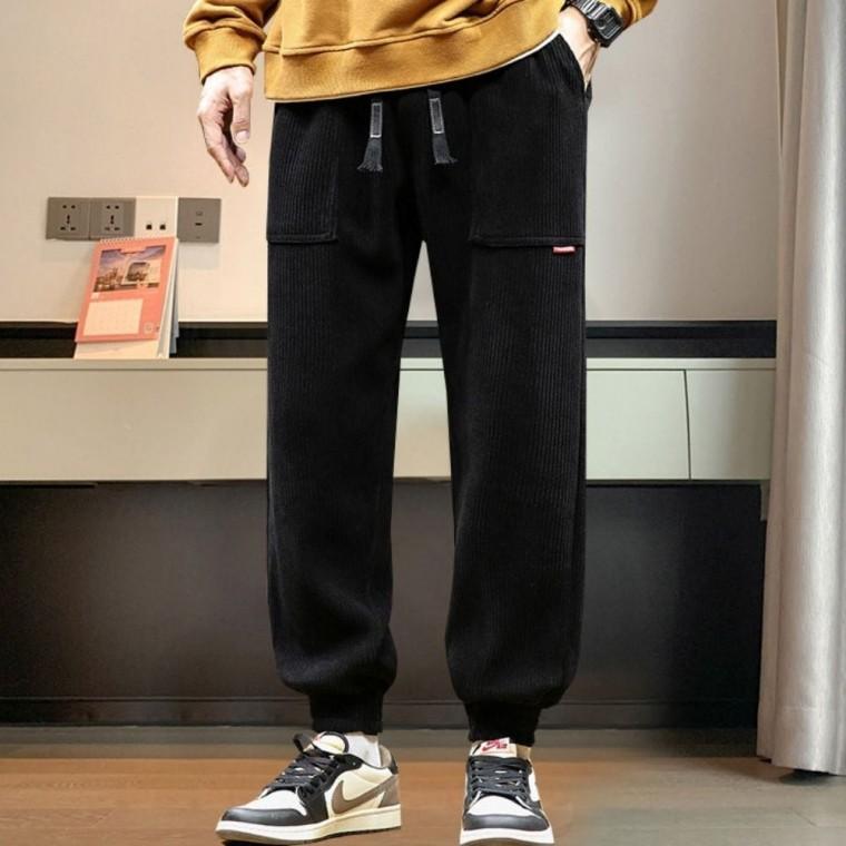 남자 겨울 보온 밴딩 코듀로이 안감 조거 기모 팬츠