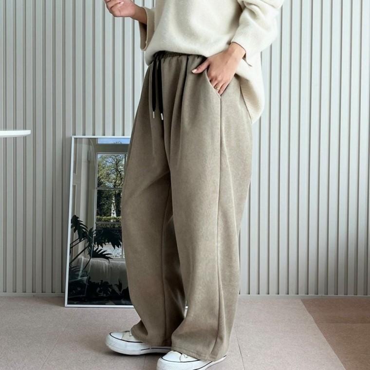 겨울 골덴 바지 기모 여자 팬츠 허리밴딩 코듀로이