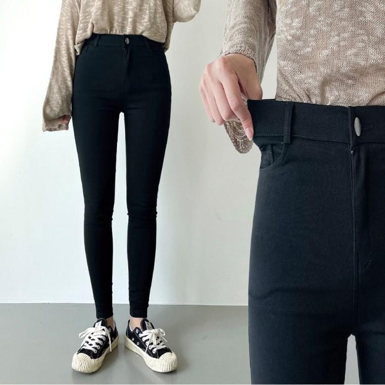 데님 기모 여자 블랙 스키니진 청바지 피치기모 겨울