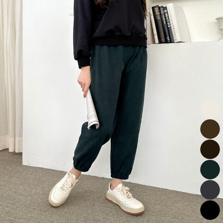 여자 코듀로이 바지 겨울 골덴 조거팬츠 밴딩 편한
