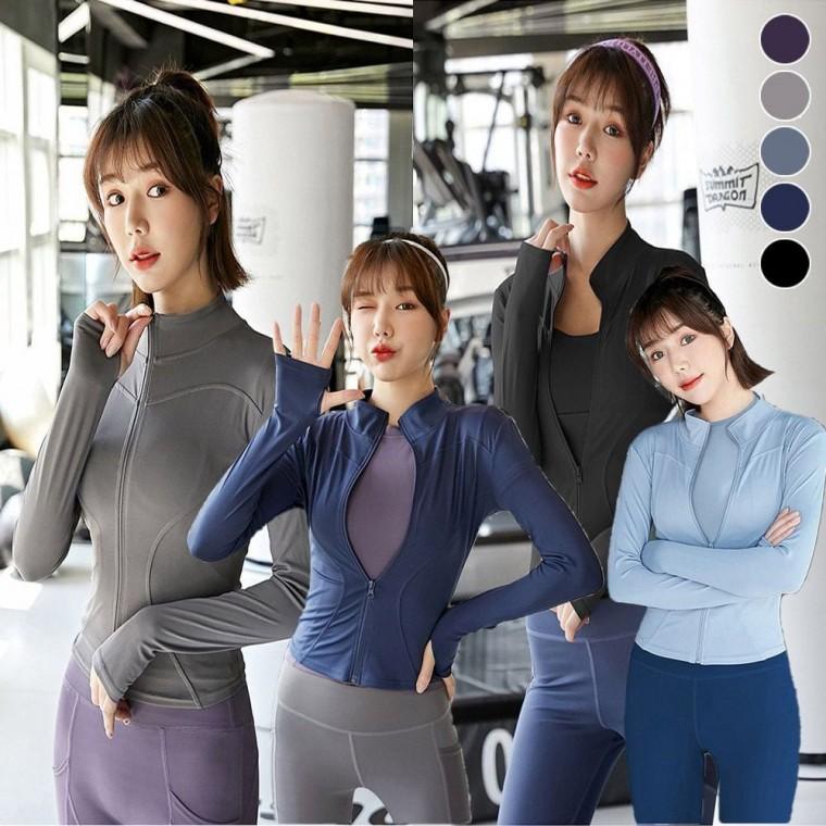 겨울용 운동복 상의 따뜻한 요가복 기모 집업 여자