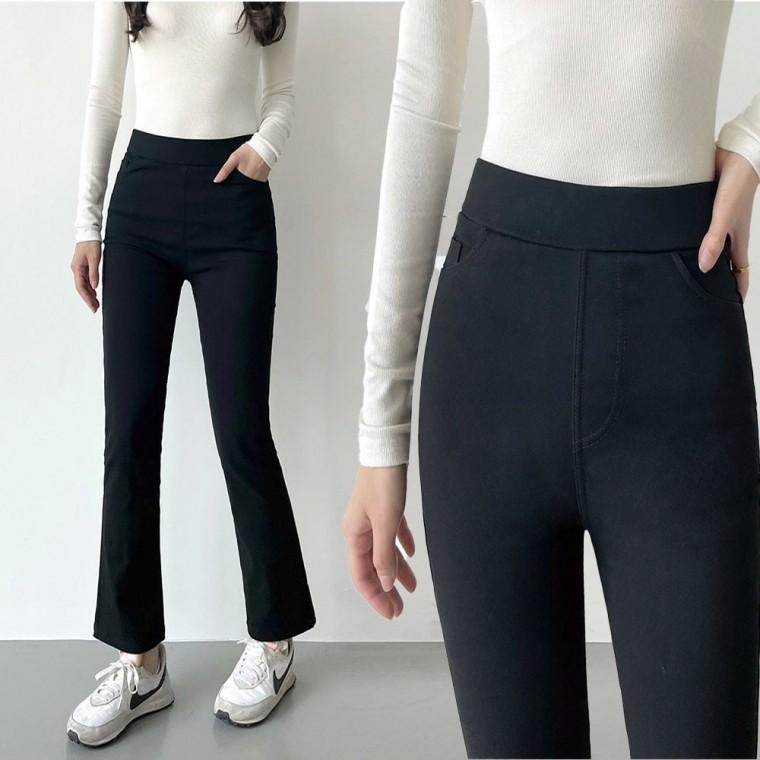 슬랙스 캐주얼 여자바지 기모 여자 팬츠 겨울 부츠컷
