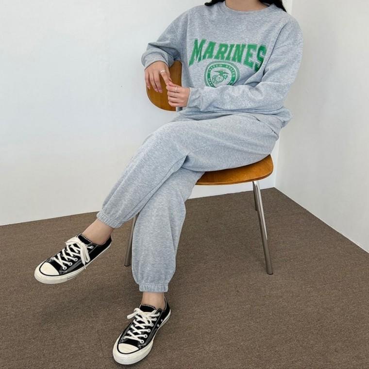 조거팬츠 여자 얇은 기모 트레이닝복 맨투맨 겨울