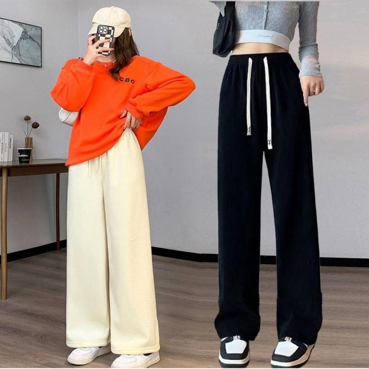 바지 팬츠 와이드 골덴 하이웨이스트 기모 겨울 여자