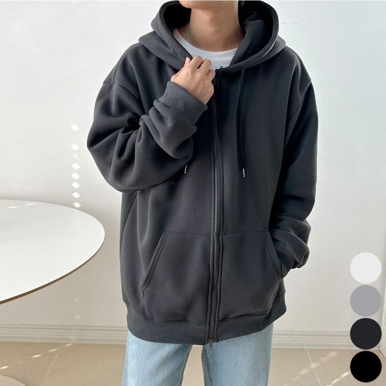 기모안감 집업 후드티 점퍼 남자 겨울 투웨이 후드