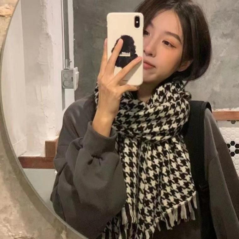 머플러 체크 겨울 소프트 목도리 여자 촉감 방한