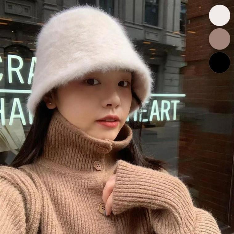 벙거지 보온 겨울 버킷햇 여자 따뜻한 퍼 방한 앙고라