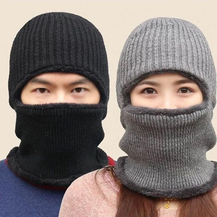 마스크 일체형 털 넥워머 혹한기 모자 겨울 비니 안감