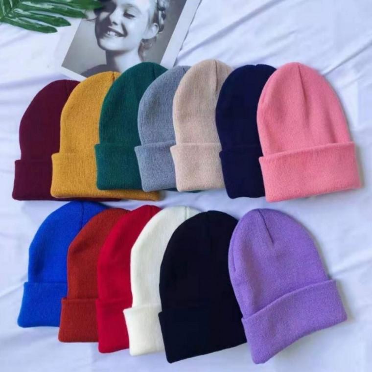 겨울용 남녀공용 무지 비니 심플 사계절 데일리 비니