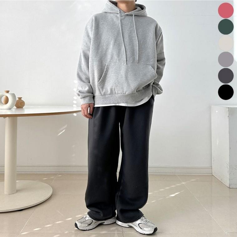 겨울 밴딩 기모 일자 남자 바지 안감 트레이닝팬츠