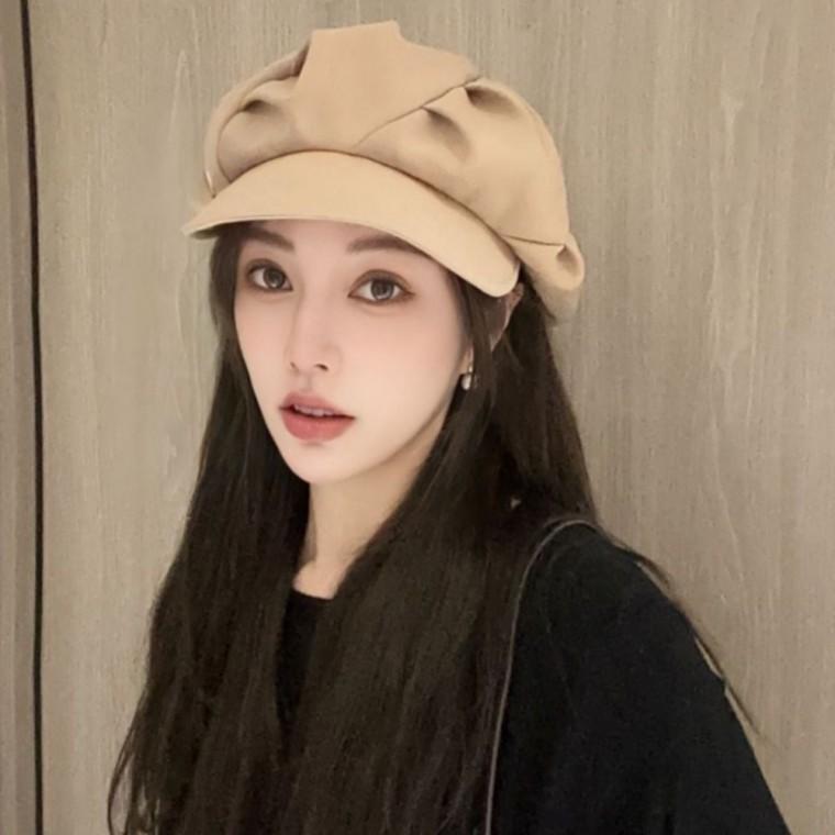 겨울 면 캡모자 가을 패션 여자 베레모 디테일 절개