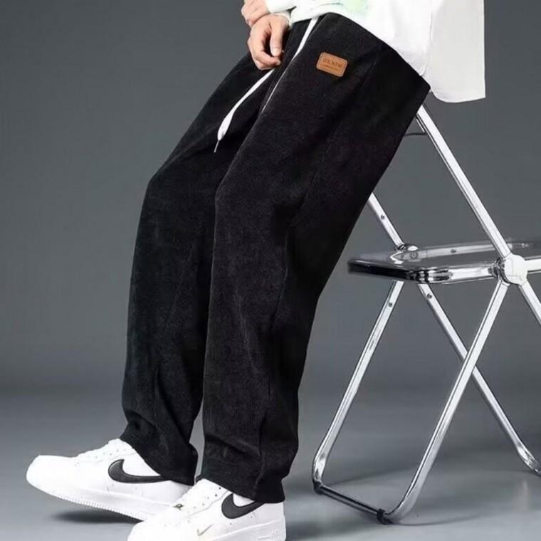 골지 밴딩 겨울 2컬러 기모바지 허리 남자 일자팬츠