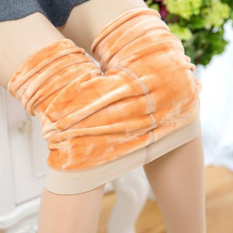 착시 겨울 두꺼운 융털 밍크레깅스 기모스타킹 살색