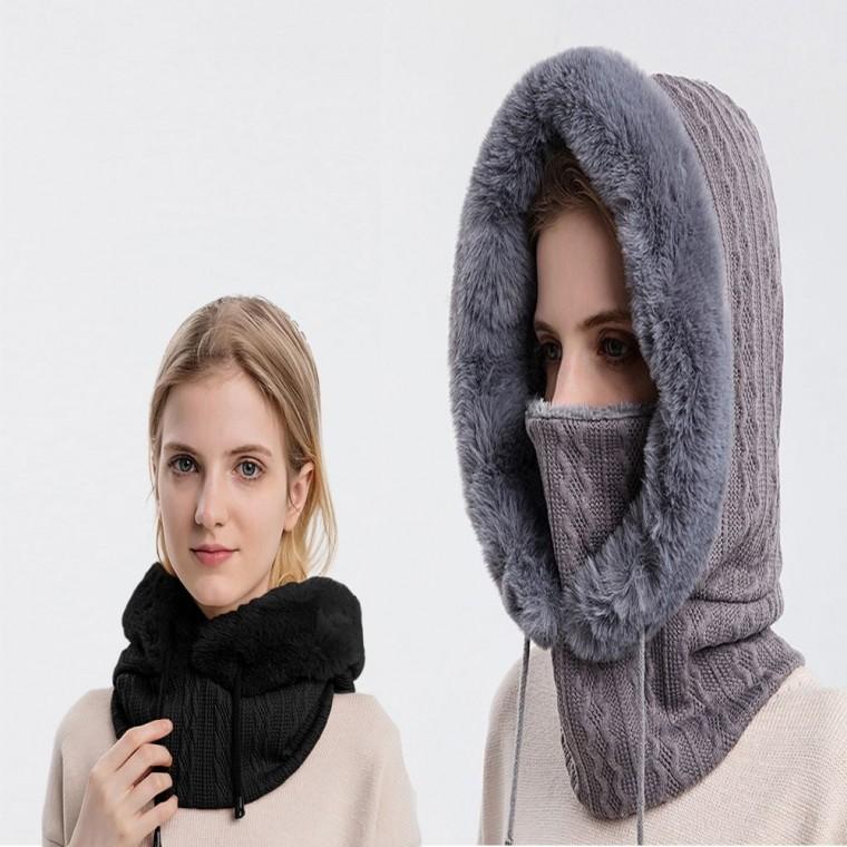 마스크 퍼 일체형 바라클라바 겨울 넥워머 방한 후드