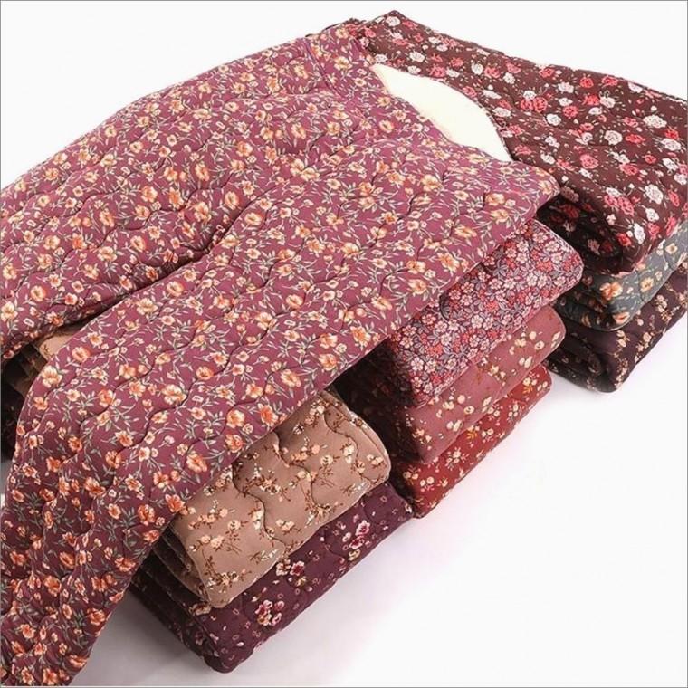 겨울 꽃무늬 누빔 촌캉스 허리밴딩 팬츠 할머니 기모바지