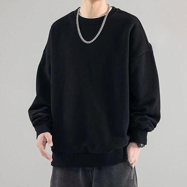 데일리 맨투맨 보온 융털 긴팔 겨울 남자 티셔츠 안감