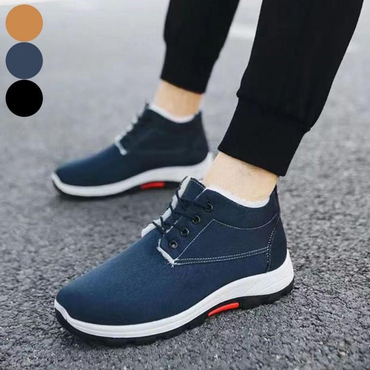 털 방한화 단화 따뜻한 겨울 남자 안감 기모운동화