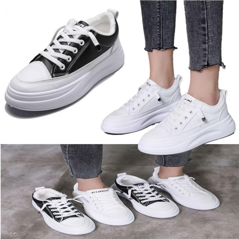 여자 기모 운동화 캐주얼 방한 키높이 스니커즈 겨울