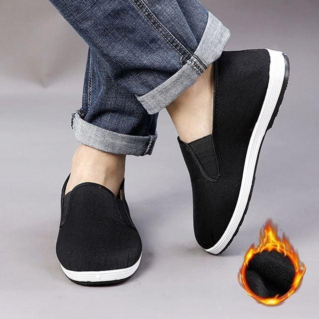 남자 단화 겸용 슬립온 실내외 안감 기모 방한 겨울