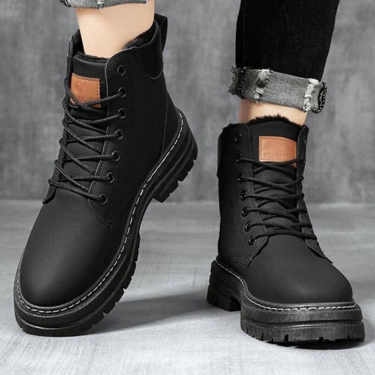 방한 신발 기모 겨울 워커 앵클부츠 남자 따뜻한 내피
