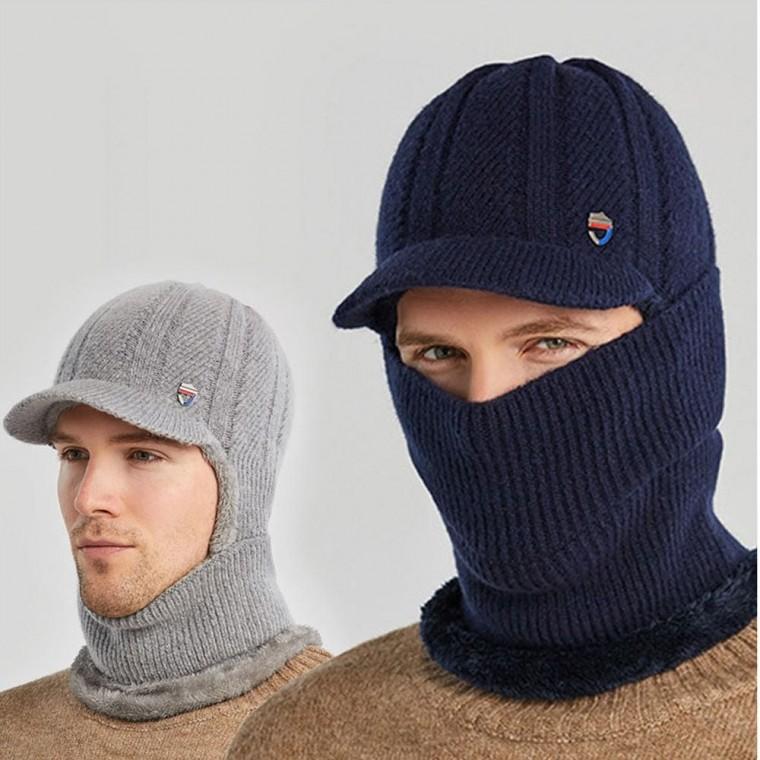 모자 방한비니 넥워머 귀덮는 니트 일체형 겨울 남자