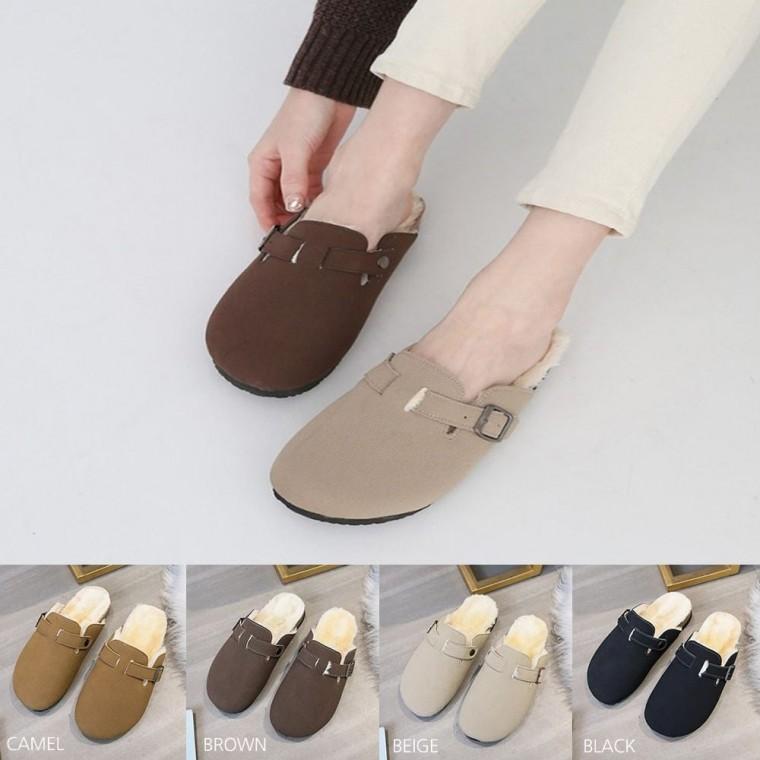 슬리퍼 털 안감 따뜻한 여자 겨울 기모 보스턴 실내화