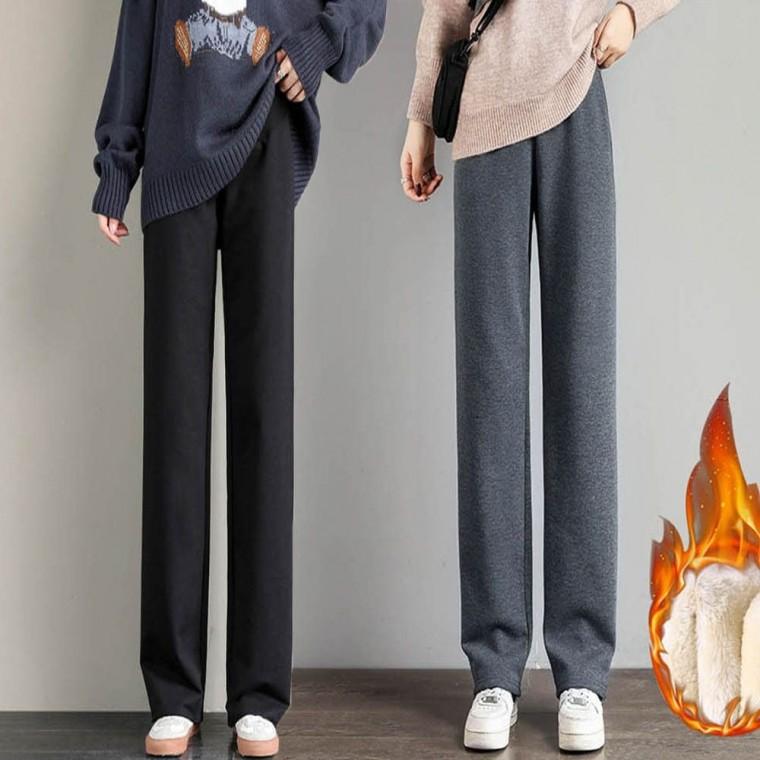 여자 기모바지 통바지 안감 와이드팬츠 겨울 융털