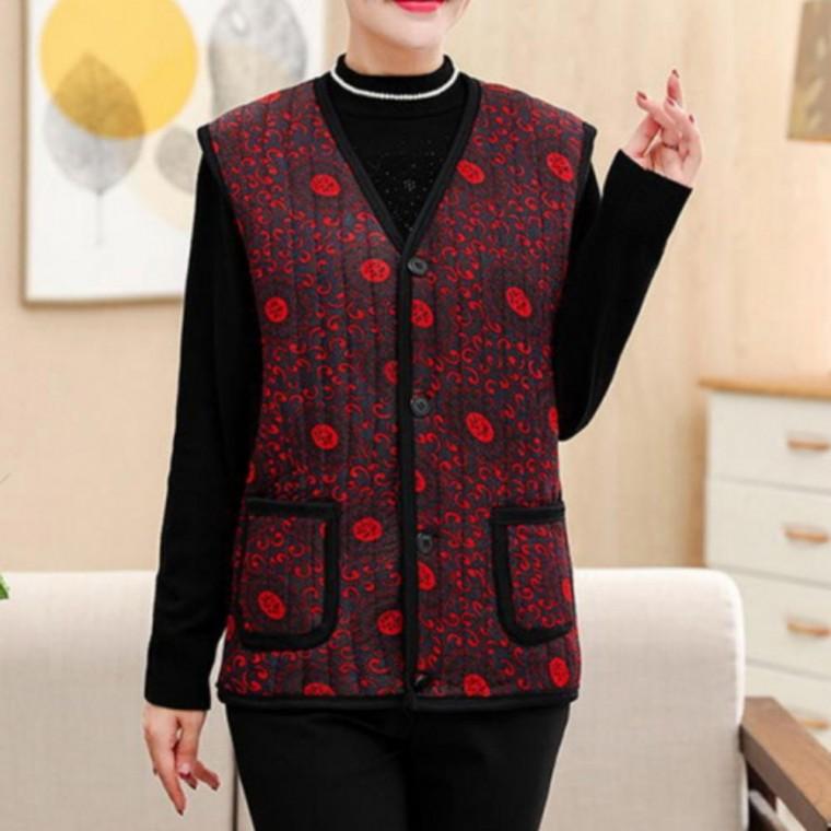 방한 조끼 겨울 보온 베스트 기모 누빔 할머니 랜덤