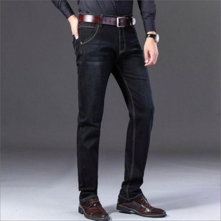 남성 기모청바지 융털안감 겨울 데님팬츠 방한 스판