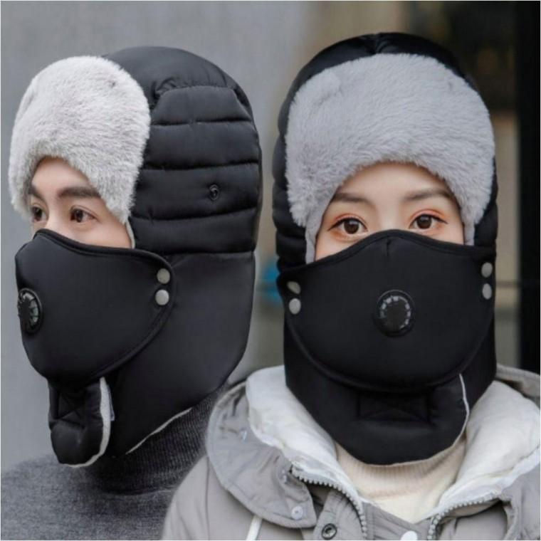 방한마스크 패딩 귀마개 겨울 방한모자 넥워머 고글미포함