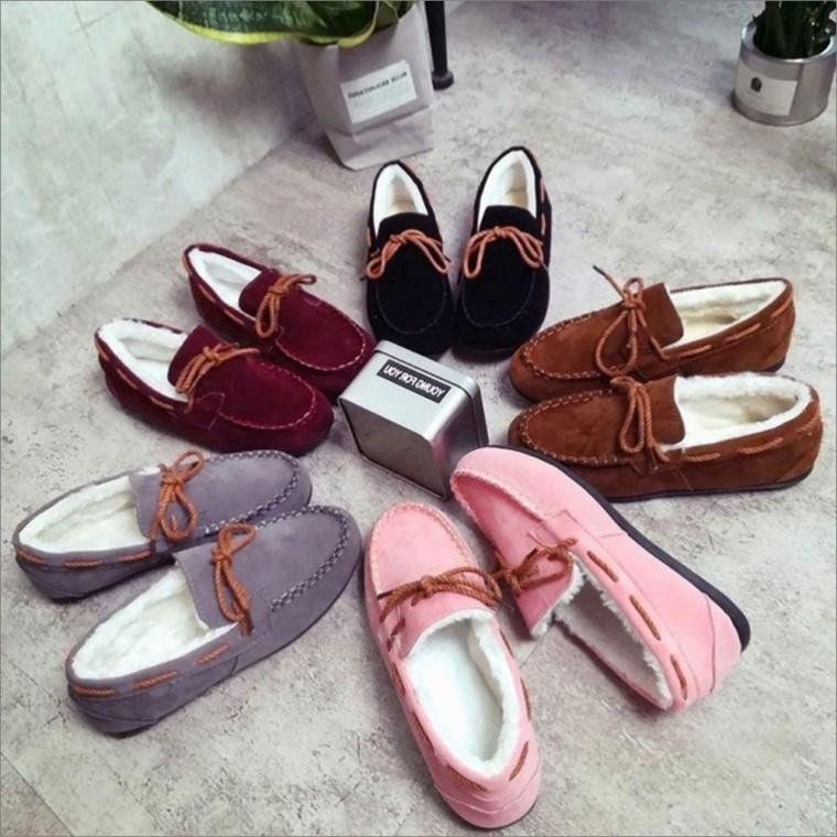 여성 기모로퍼 모카신 방한 단화 겨울 털신발 퍼안감