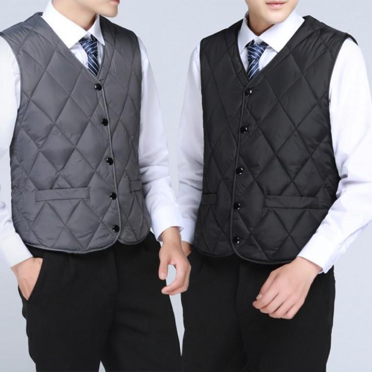 겨울 남자 남녀공용 경량조끼 V넥 퀼팅 누빔 패딩조끼 베스트
