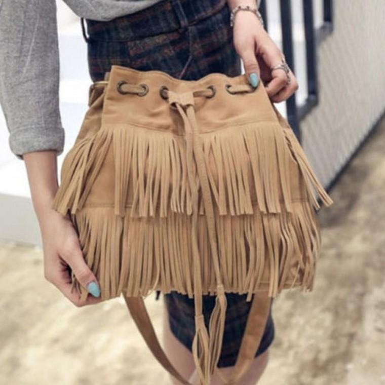 태슬 프린지 끈매듭 버킷백 LED017 미니백 데일리 패션잡화 호보백 가벼운 여성 숄더 여행 쇼퍼백 백 겨울