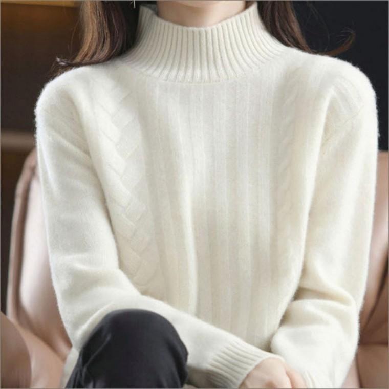 겨울 이너 니트 보온 꽈배기 반목 반폴라 6컬러 티셔츠