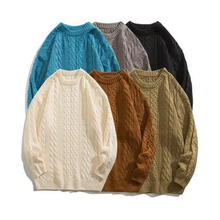 라운드넥 꽈배기 상의 남자 6컬러 니트 풀오버 겨울