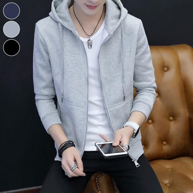 후드집업 남자 데일리 안감 기모 베이직 겨울 슬림핏