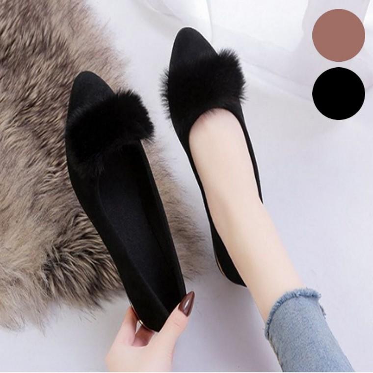 기모안감 퍼 스트리밍 겨울신발 플랫 여자 슈즈 단화