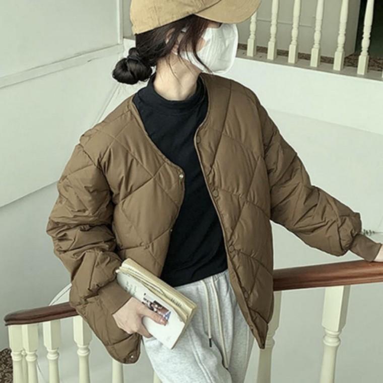 여성 퀼팅 누빔 경량패딩 겨울 보온 깔깔이 방한 범퍼 외투 자켓