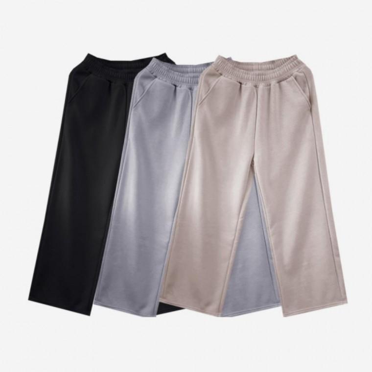 와이드 바지 팬츠 데일리 밴딩 여성 방한 일복 기모 한파 바지 기모 여자 겨울 현장