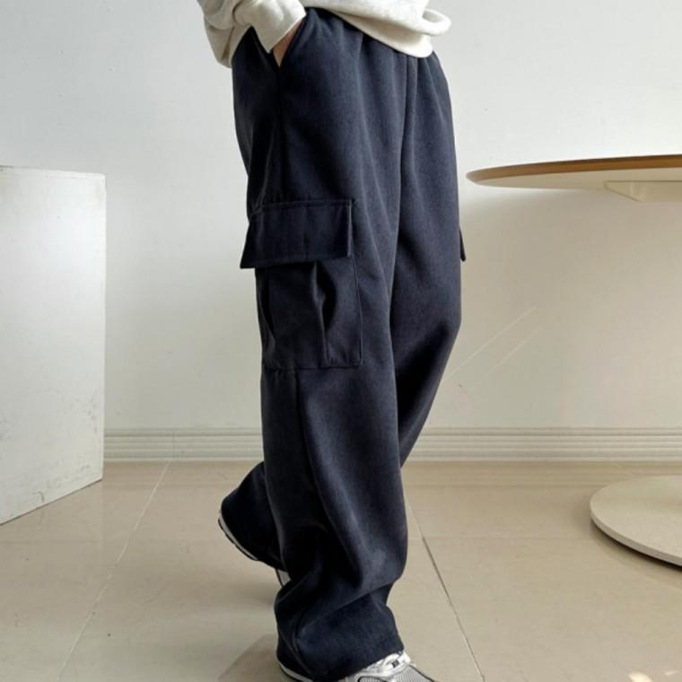 남성 스트링 골덴 겨울 방한 기모 캐주얼 밴딩 현장 카고 팬츠 한파 바지 기모 일복