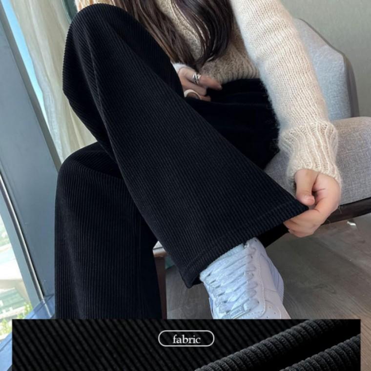 여성 골덴 방한 현장 코듀로이 2컬러 기모바지 한파 밴딩 와이드팬츠 겨울 기모 일복