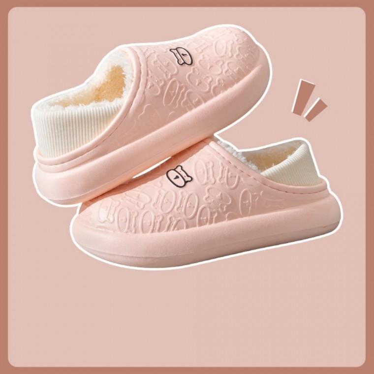 겨울철 여성 컴팩트 방한 EVA 털 실내화 신축