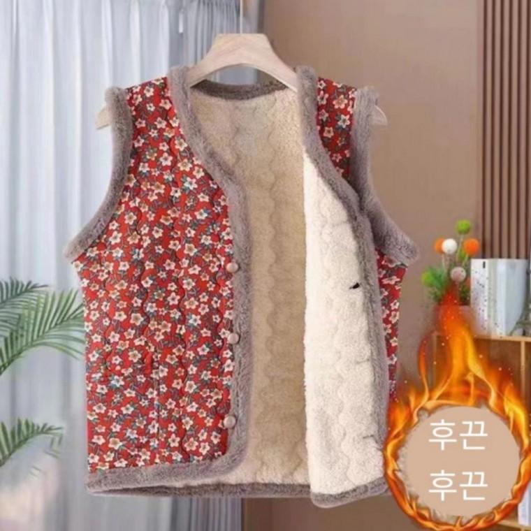 보송한 방한조끼 모달 빅사이즈조끼 여성겨울조끼 기모조끼 모달조끼 방한조끼 패딩조끼