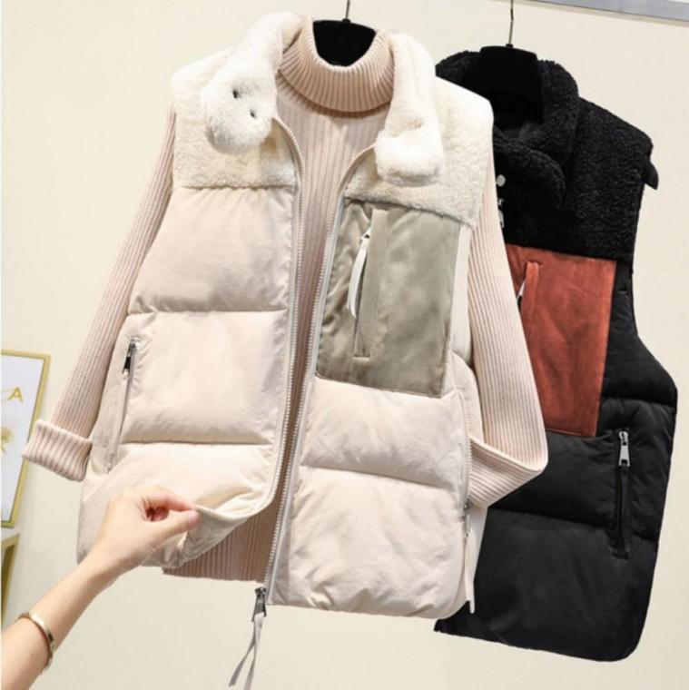 패딩조끼 여성 베스트 가을 자켓 롱패딩 후리스 점퍼 여자 여성 숏 의류 양털 빅사이즈 겨울 양털조끼