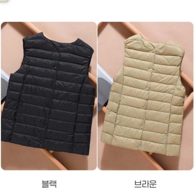 초경량 초 조끼 따뜻한 여성 러닝 겨울점퍼 보온방한 패딩조끼 패딩 경량 여성