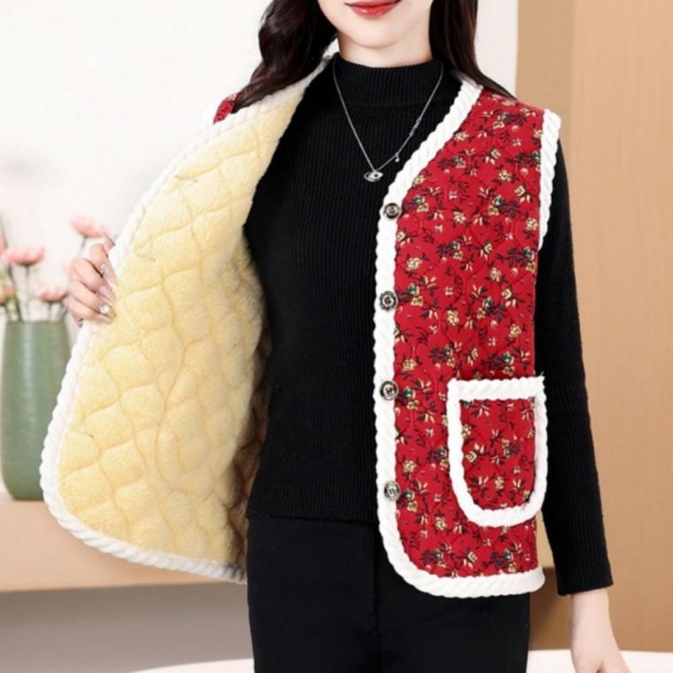 조끼 할머니조끼 빈티지 김장 꽃무늬 베스트 융털 촌캉스 겨울